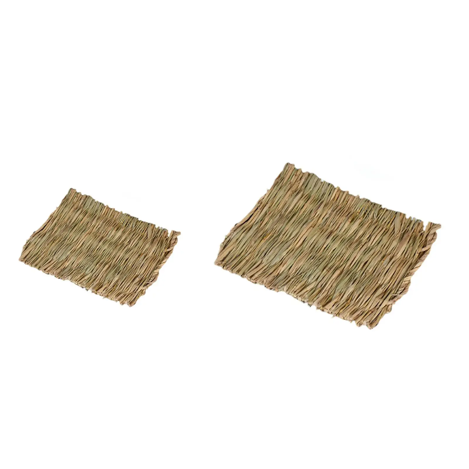 10 Pieces Rabbit Grass Mat Straw Hay Mats Bunny Bed Straw Woven Bed for Syrian Rat Chinchilla Squirrel Hedgehog Guinea Pig