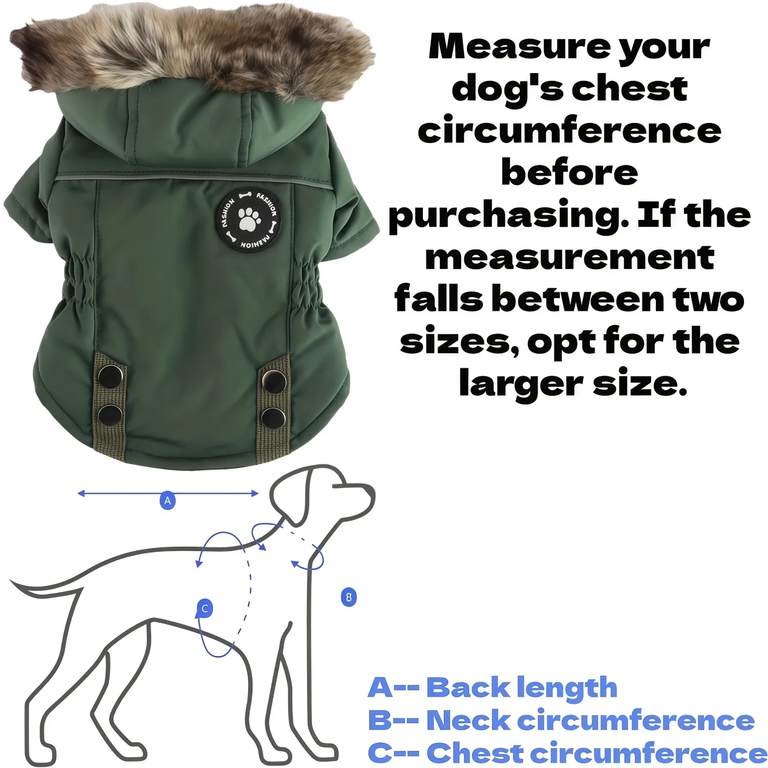 Abrigo de invierno con capucha para perros con correa reflectante, chaqueta cálida a prueba de viento para mascotas con forro de franela, capucha de piel sintética y bolsillo para perros pequeños - imagen 3