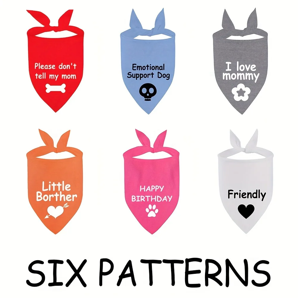 Seis etiquetas de oreja de conejito de color diferente con dichos