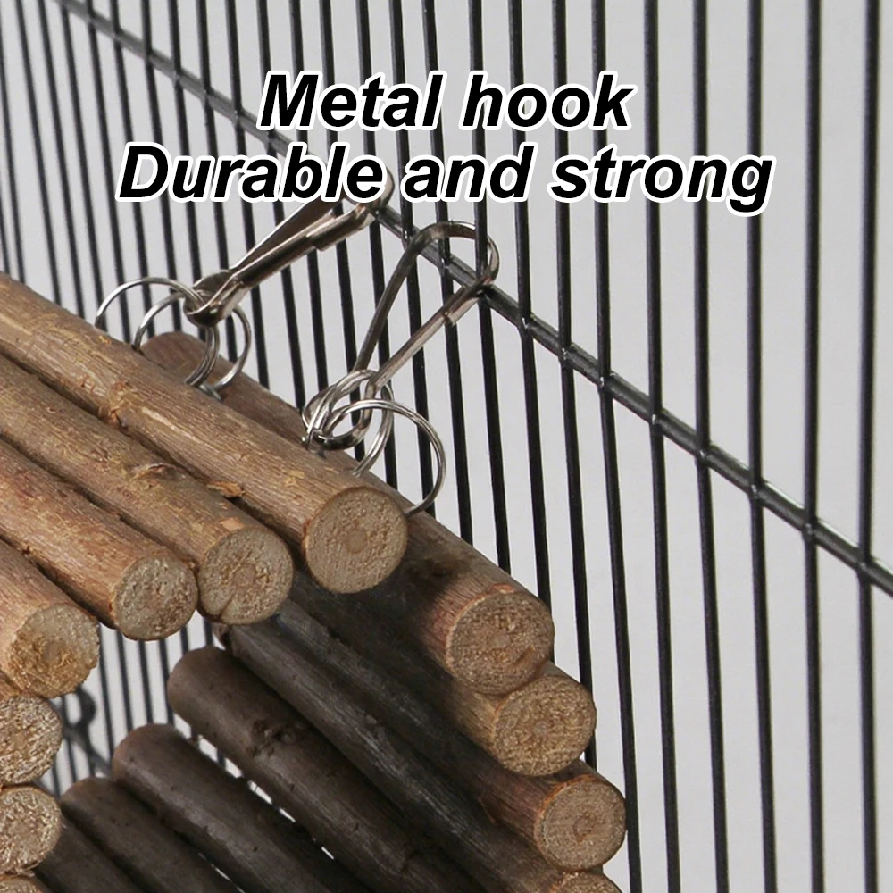 Columpio oculto para loros, juguete de madera flexible, puente de suspensión larga, escalera, juguetes para mascotas, hámster, escalada, masticar, jaula, juguete colgante, 1 ud. - imagen 4