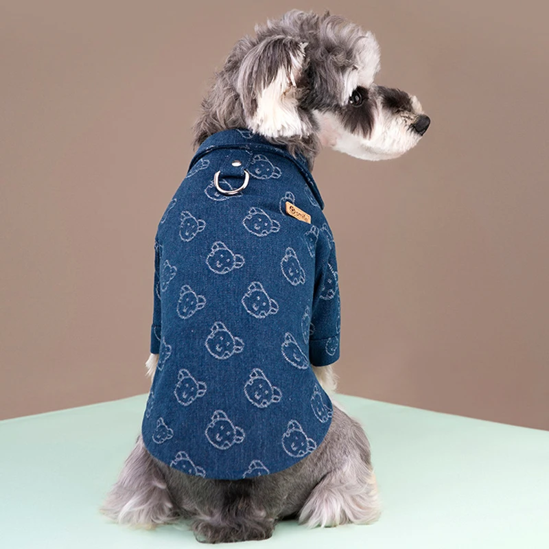 Ropa vaquera para perros pequeños y medianos, chaqueta con anillo en D para cachorros, Chihuahua, Yorks, accesorios para perros - imagen 5