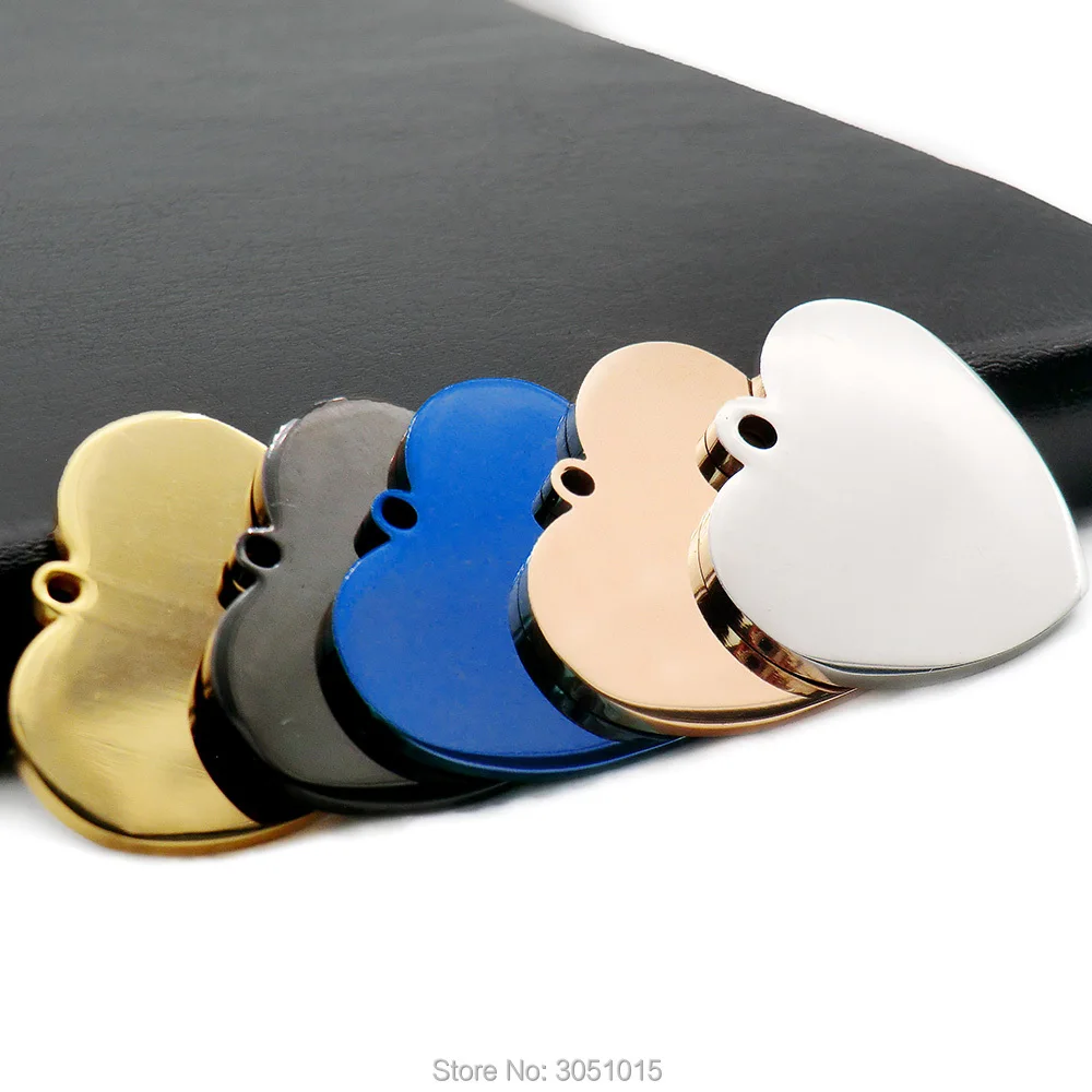 20 piezas de acero inoxidable para identificación de mascotas, etiqueta para gato, nombre, Collar para perro, etiqueta personalizada con nombre de corazón, teléfono, placa antipérdida de doble cara personalizada para mascotas