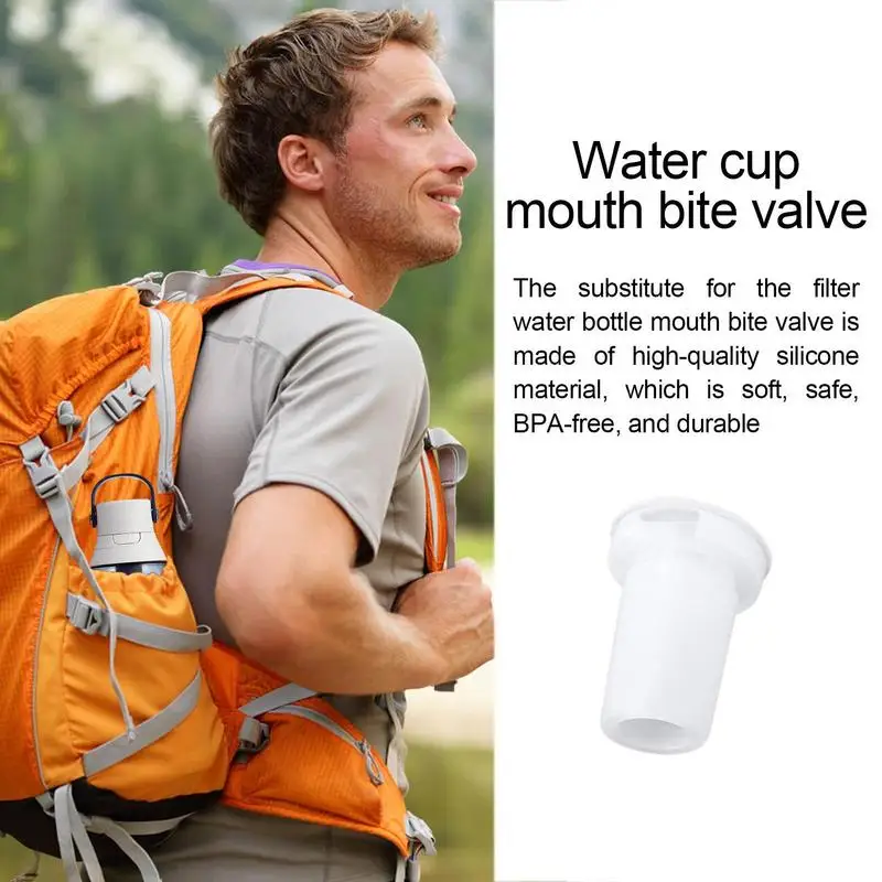 Piezas de repuesto para botella de agua, válvula de mordida de silicona, filtro de agua de 4 piezas, reemplazo antifugas - imagen 2