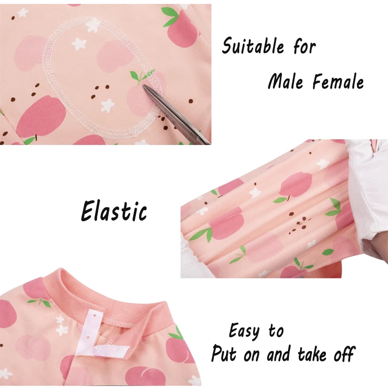 Traje de recuperación de cirugía para perros grandes, mono de algodón con estampado de animales/frutas de dibujos animados para Labrador Shiba Golden Retriever - imagen 3