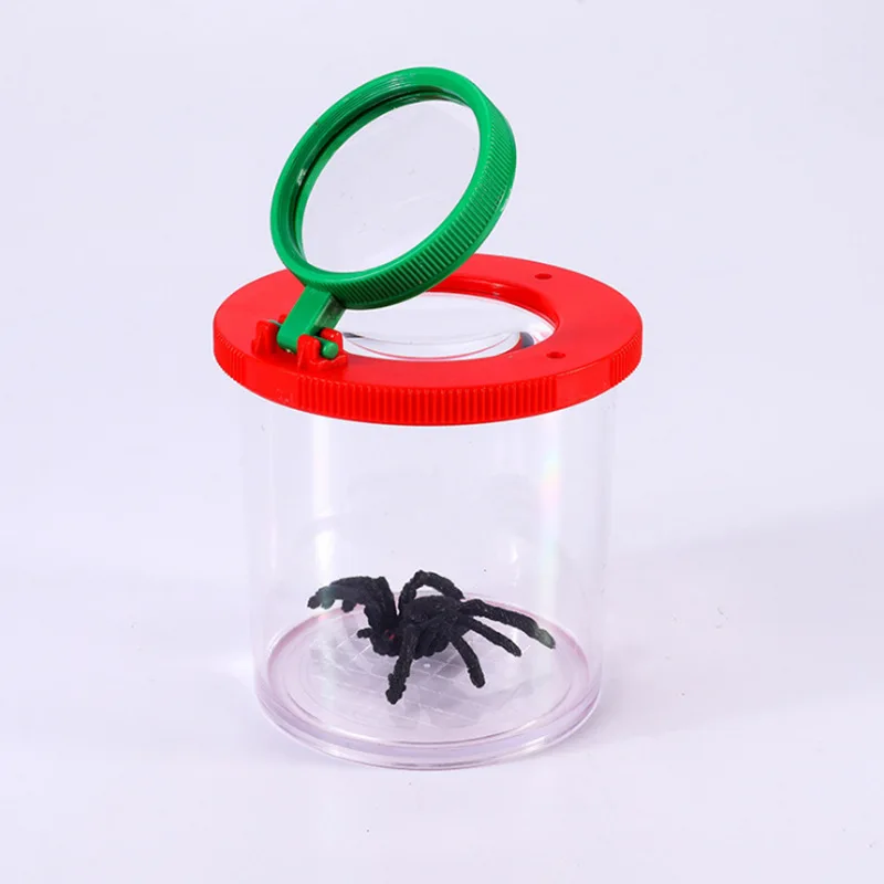 Caja de insectos de araña y animales para niños, lupa 3X 6X, jaula para insectos, tarro para insectos para ciencia, exploración de naturaleza al aire libre - imagen 3