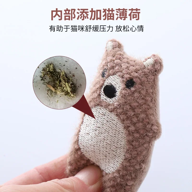 Formas de animales bonitos, juguetes de peluche para mascotas, incluye hierba gatera, novedad - imagen 4