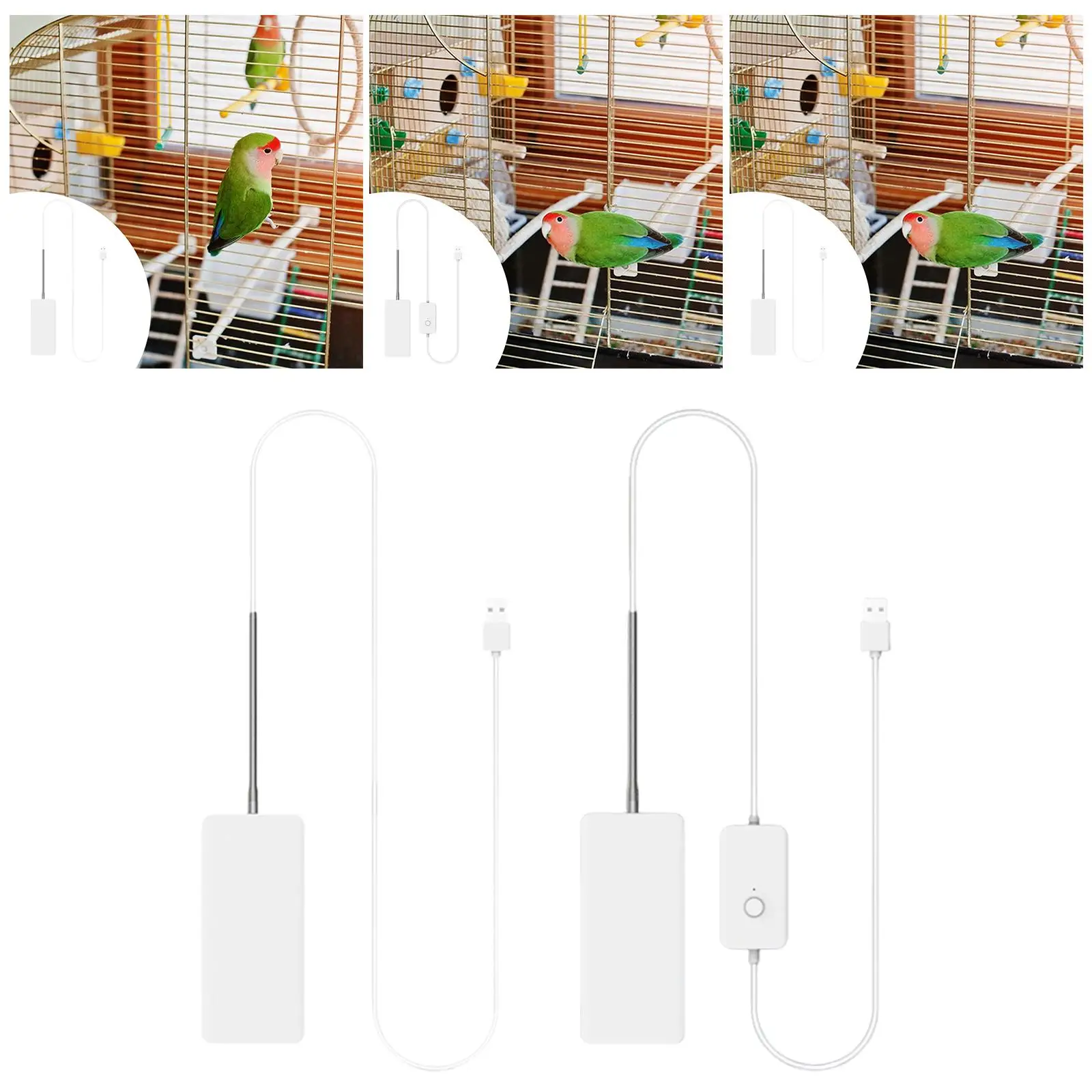 Calentador de jaula para pájaros para interiores, panel calefactor de 5 V para cacatúas, cacatúas, periquitos y canarios