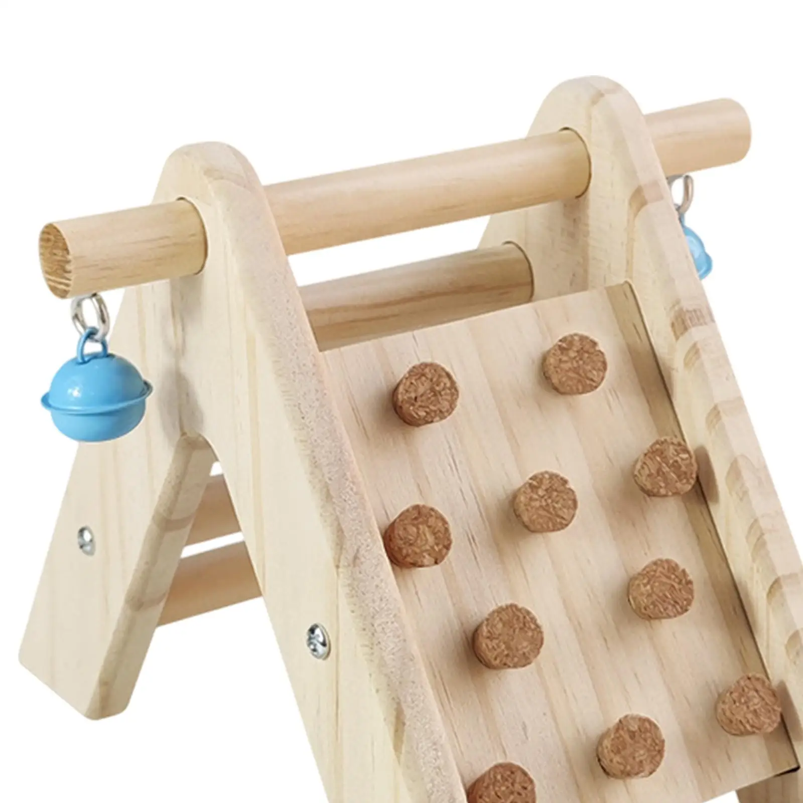 Wood Parrot Stand with Ladder Perch Bird Standing Rack Sturdy for Finches Cockatoo Stable Placement Versatile with Bell