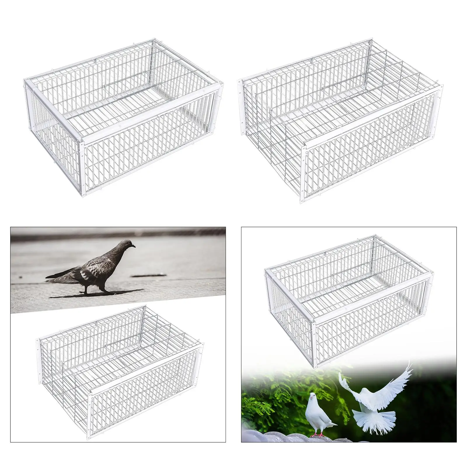 Pigeon Trap Cage Escape Proof 40x30x26cm Large Easy Assembly Pigeon Coop for Farms Warehouses Meat Pigeons Gardens Garages