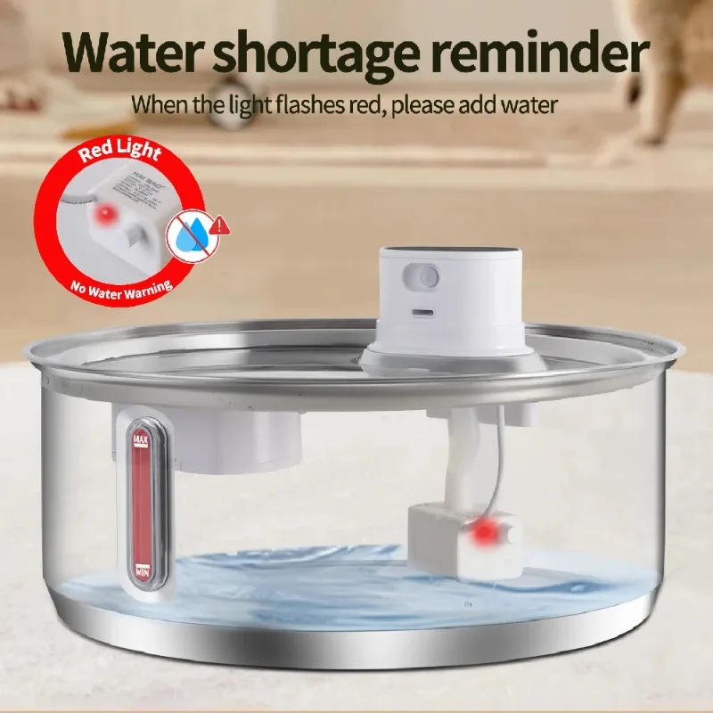 Fuente de agua automática para perros de acero inoxidable, 8L, 5000mAh, bebedero inalámbrico para mascotas, batería y Sensor, dispensador 2 en 1 para perros grandes - imagen 4