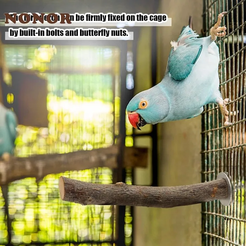 Poste madera natural para loros – Soporte jaula y afilar garras - imagen 5