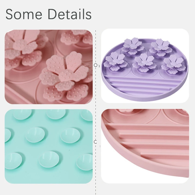 Estera de silicona para alimentación lenta de mascotas, estera redonda para lamer perros con ventosas, esteras antiasfixia para mascotas, platos de alimentación para cachorros, suministro para mascotas - imagen 5