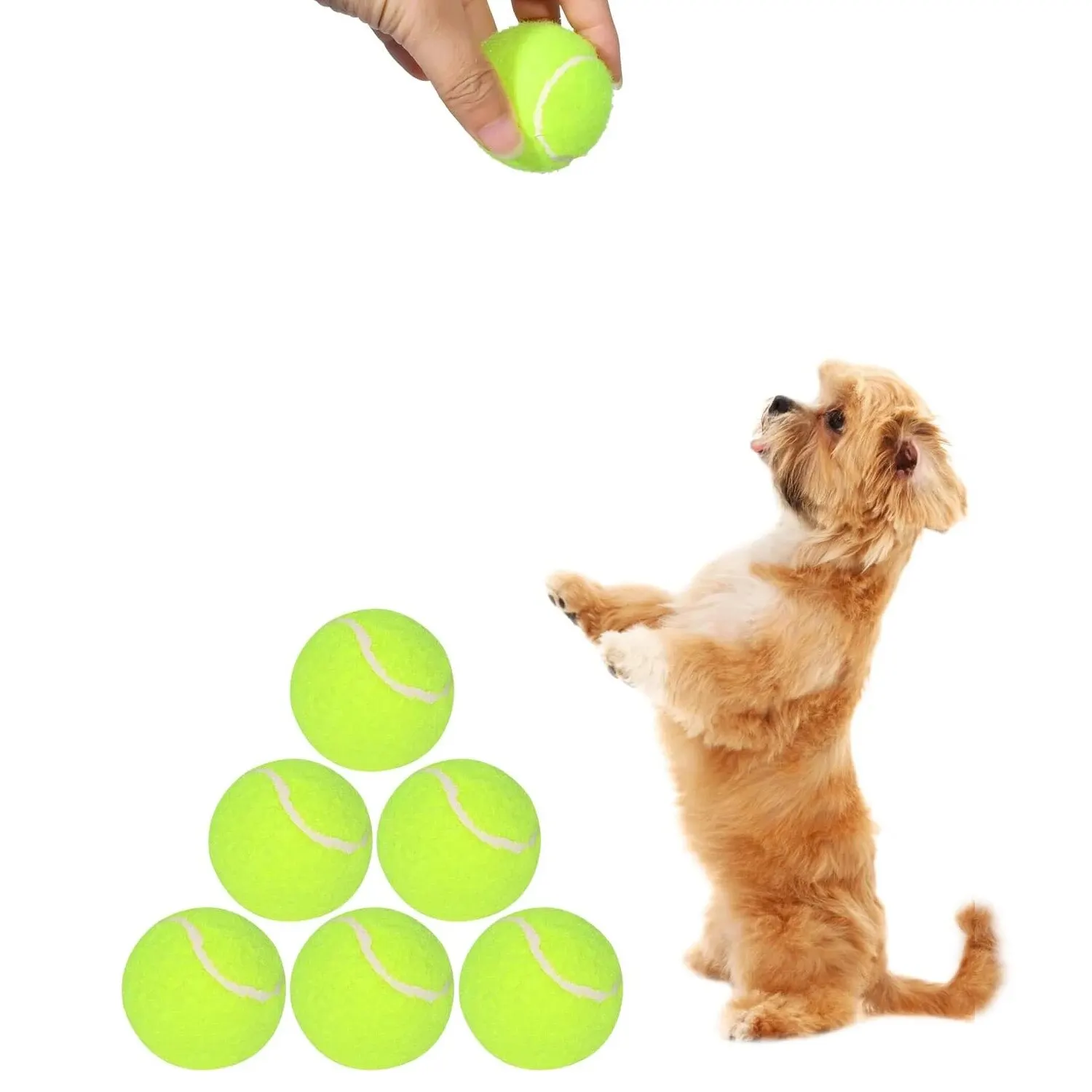 Pelotas de tenis para perros, tamaño de 2 pulgadas, compatibles con la mayoría de lanzadores de pelotas automáticos, idea para perros pequeños (solo 12 pelotas)