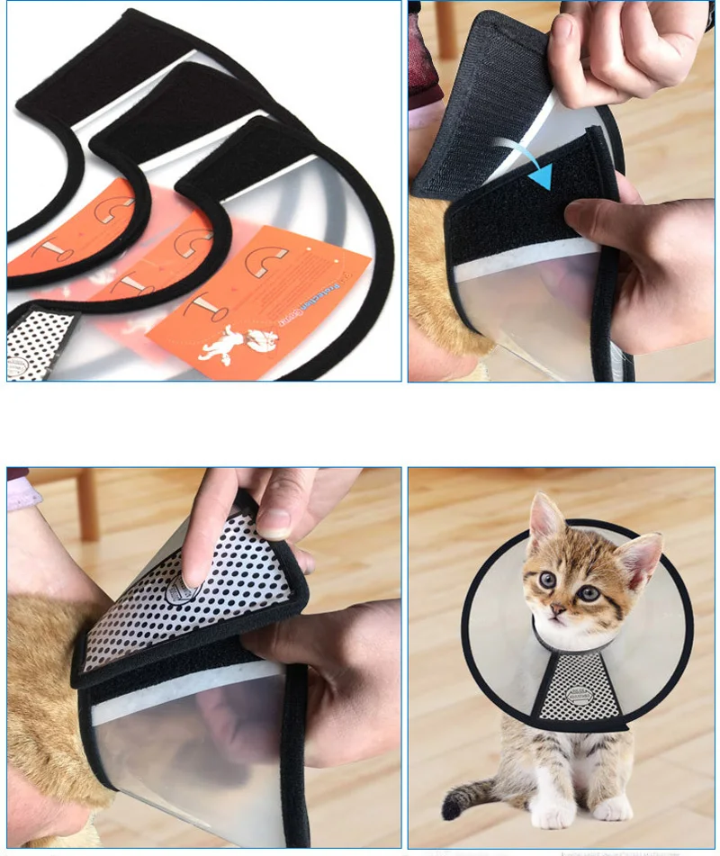 Collares ajustables de PVC transparente para perros y gatos, Elizabeth, para perros pequeños, medianos y grandes, antimordeduras/lamer, recuperación curativa de heridas, Collar cónico para mascotas - imagen 3