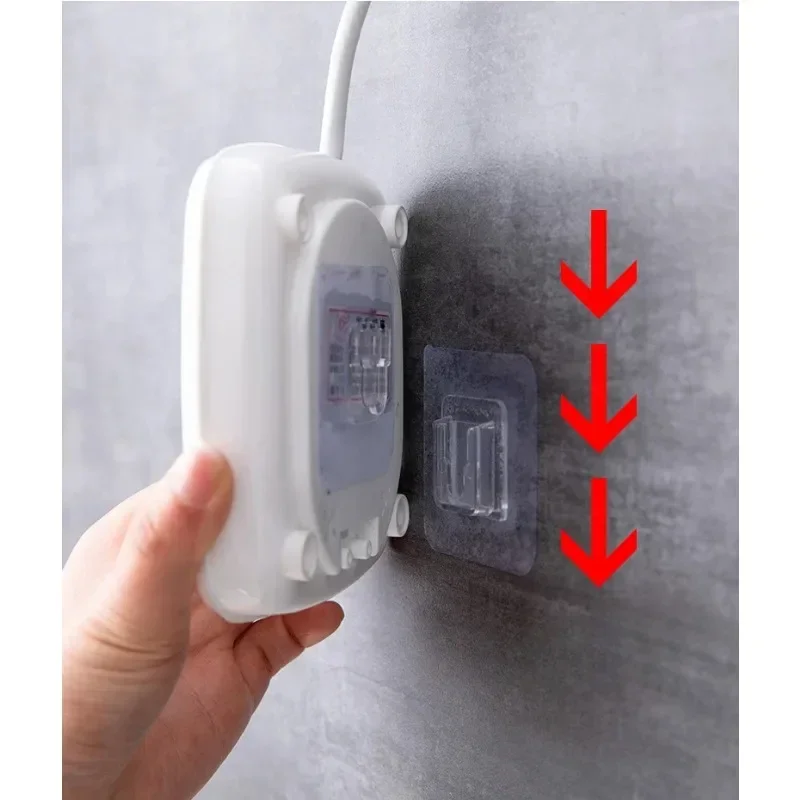 Ganchos de pared autoadhesivos, gancho de doble cara para cocina, baño, colgador de almacenamiento, soporte de ventosa para enchufe, organizador del hogar, 3/5 pares - imagen 3