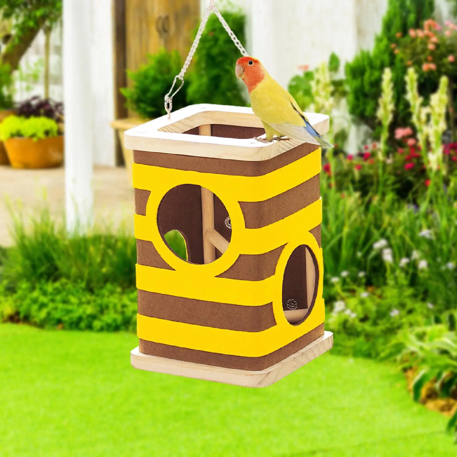 Casa de pájaros colgante, decoración del hogar, regalo, hamaca exterior, columpio, juguete, nido de pájaro para Lovebird, bolos, Conures, cacatúa, gorriones, juego - imagen 2