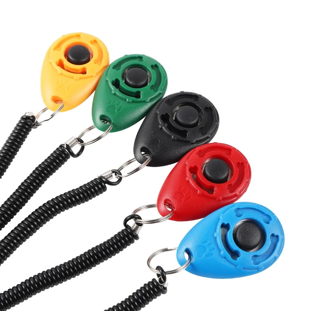 Clicker de entrenamiento para perros, mascotas, gatos, plástico, nuevos perros, herramientas de ayuda para entrenador, correa de muñeca ajustable, llavero con sonido, suministros para perros - imagen 4