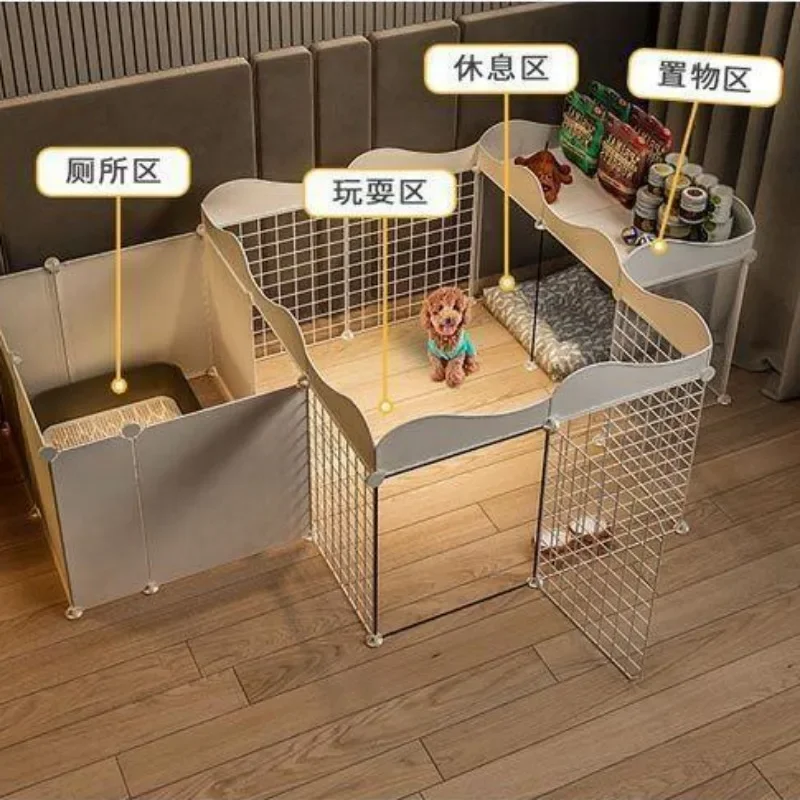 Caja para perros y gatos para el hogar, perrera interior, valla para perros pequeños, puerta de aislamiento, caja, red de hierro, productos para mascotas, suministros, accesorios - imagen 4