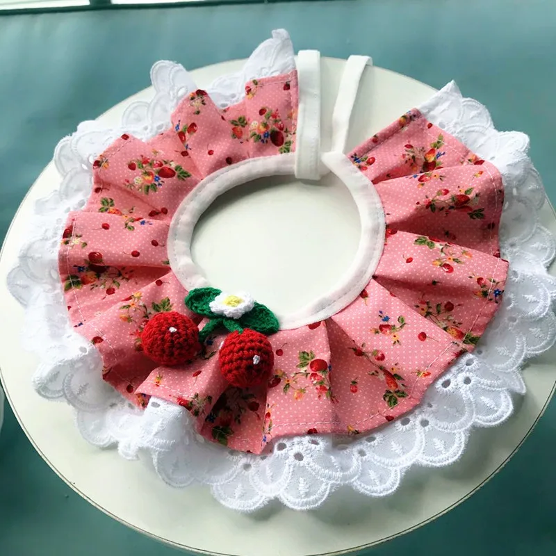 Bandana de lujo para perro y gato, Collar de encaje bordado, baberos, lazo para perro, Princesa, accesorios para perros pequeños y medianos, proveedor de mascotas - imagen 3