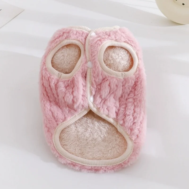Abrigo cárdigan cálido de invierno para perros, ropa suave de felpa para perros, chaqueta lisa bonita para cachorros, chaqueta con capucha para gatos a la moda, chaleco para mascotas, trajes para perros