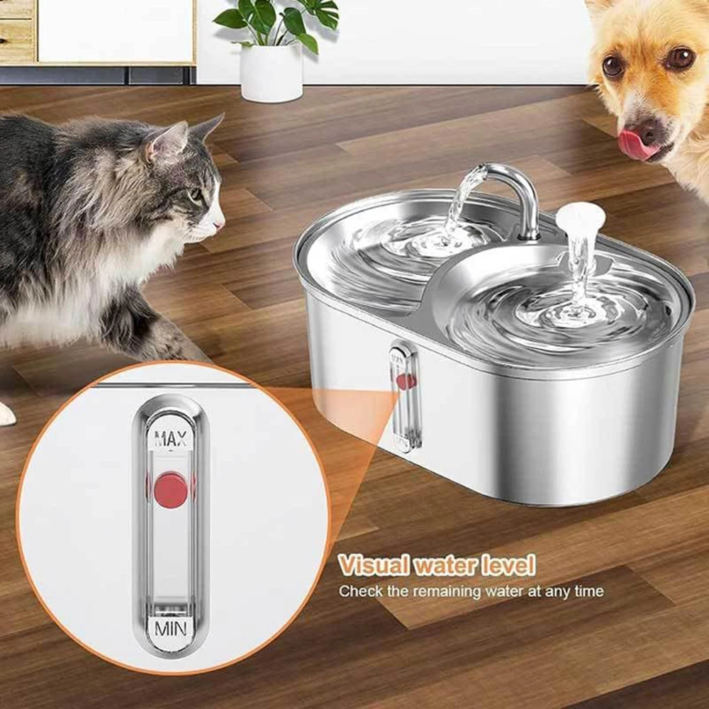 Bebedero automático silencioso de acero para perros y gatos - imagen 3