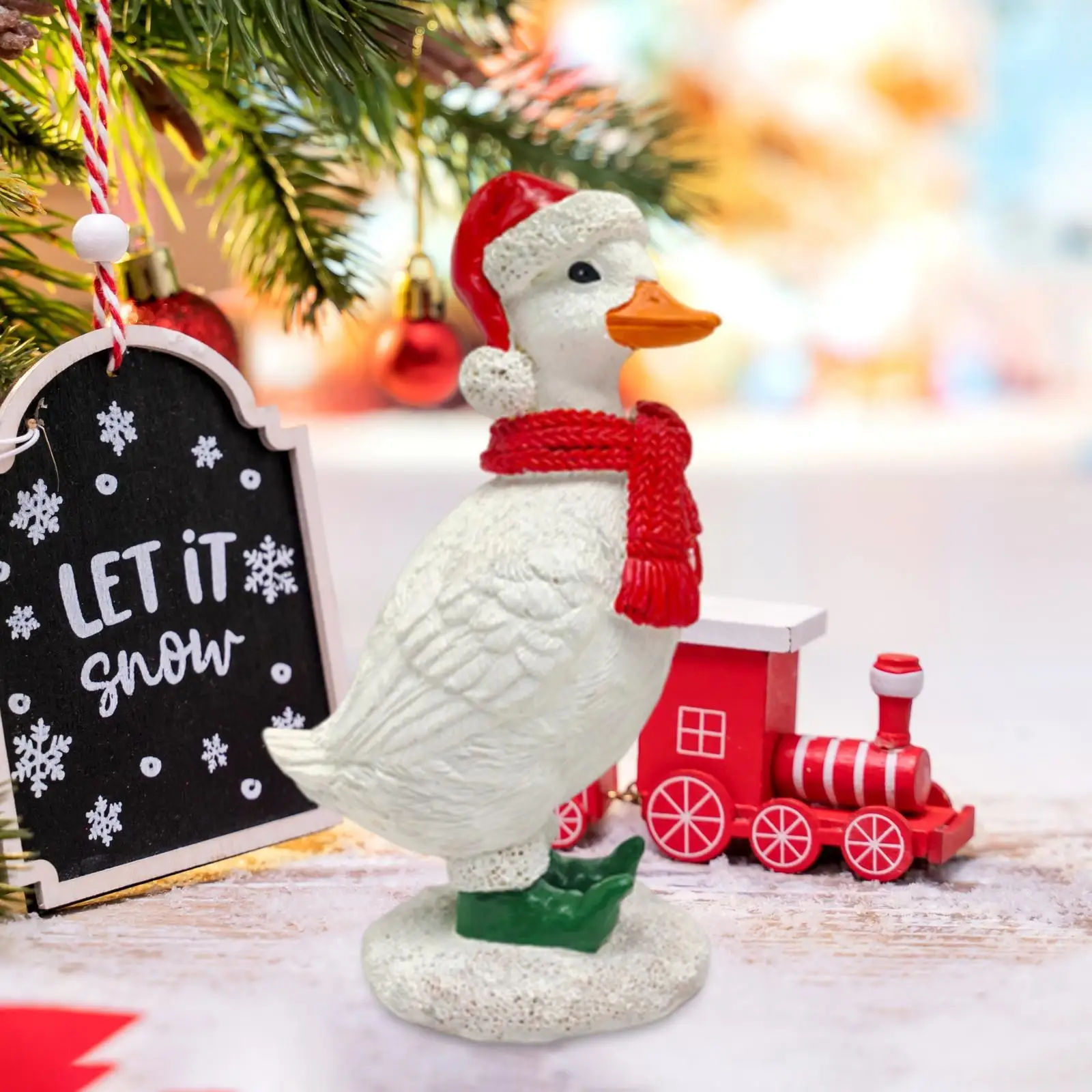 Estatuilla de animal de Navidad, decoración navideña, centro de mesa artístico decorativo, estatua de adorno navideño para mesa, Festival, cumpleaños - imagen 4