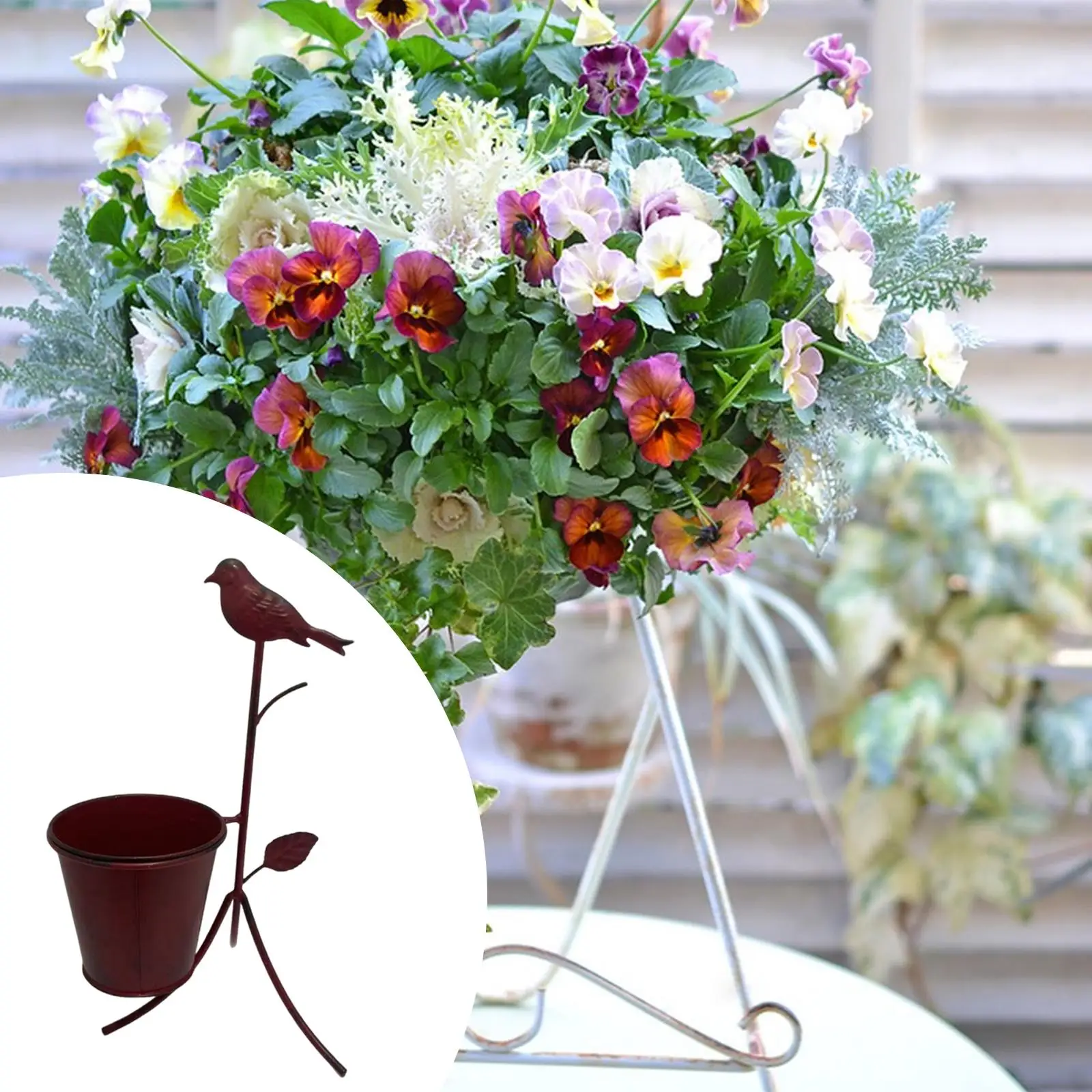 Metal Planter Stand,Creative,Sturdy,Ornament,Rustic,Outdoor Flower Pot Holder Decorative for Garden Porch Lawn Deck Decor Metal Planter Stand,Creative,Sturdy,Ornament,Rustic,Outdoor Flower Pot Holder Decorative for Garden Porch Lawn Deck Decor