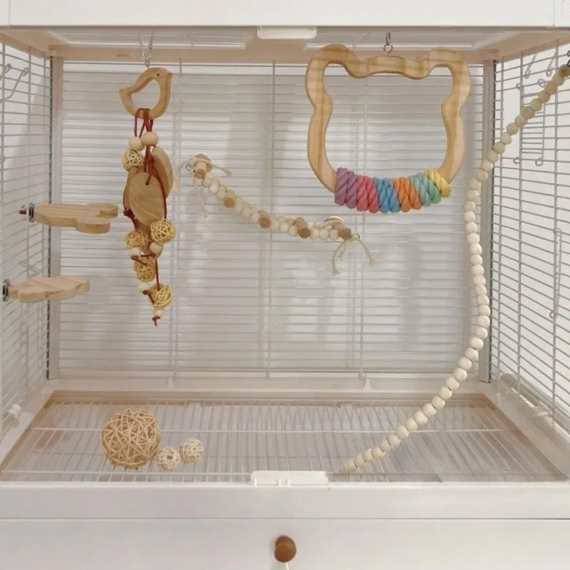 Juguetes creativos para pájaros, loros, pájaros, juguete canario, Lovebird, suministros para loros, periquitos, palomas, jaulas, accesorios, juguetes pequeños para gallinero