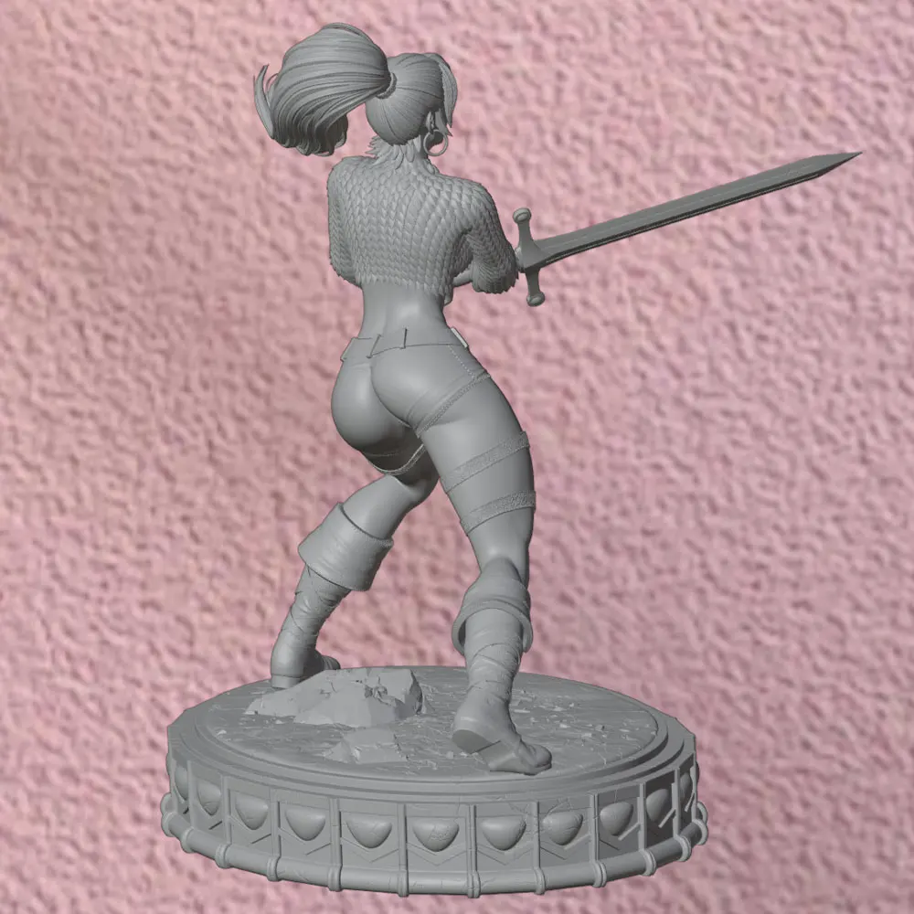 Miniatura samurái 75mm para pintar – kit resina 3D juegos de mesa - imagen 3