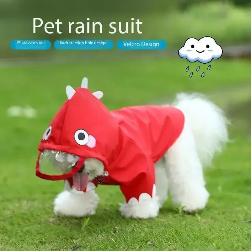 Chubasquero para perros de dibujos animados, tres colores, impermeable y duradero, ropa impermeable Universal para mascotas, diseño bonito, resistente a la intemperie