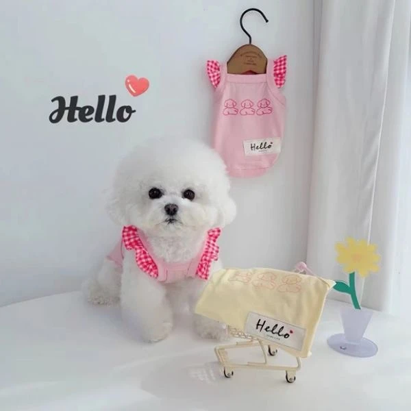 Camiseta sin mangas con correa de encaje para perro, ropa fina elástica con correa para las orejas, para gato, para mascotas - imagen 3