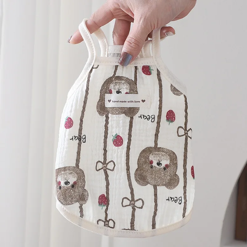Chaleco de oso de algodón para primavera y verano, ropa para perros, Teddy Bichon Schnauzer, ropa para el hogar, ropa de dormir, camisa de protección solar para exteriores - imagen 5