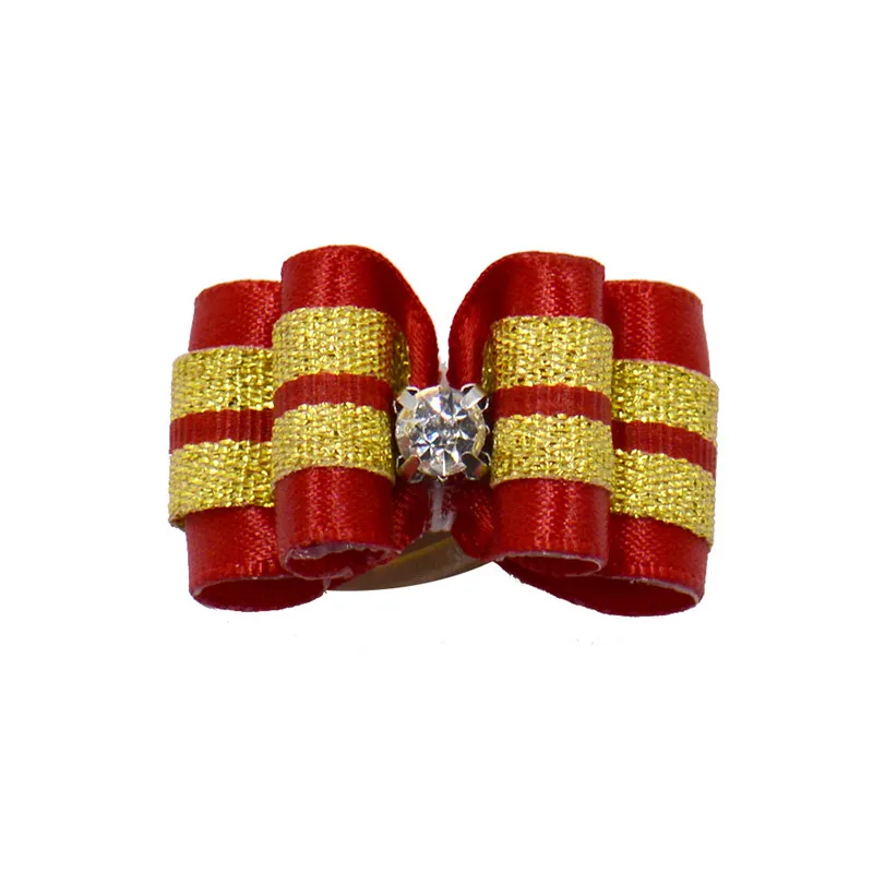 20/50/100 Uds. Accesorios para el cabello con lazos para perros, tocado con lazo de diamante, lazos coloridos para el cuidado de cachorros con bandas de goma, sombreros para gatos - imagen 3