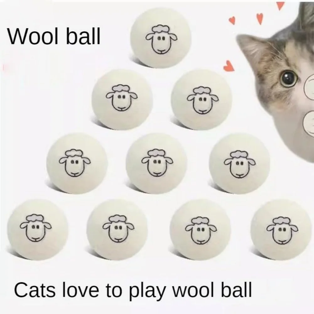 Juguetes de pelota de lana para gatos, pelotas suaves y silenciosas para gatitos, juguetes interactivos de pelota, juguetes de persecución de 2 pulgadas para gatos, gatitos, mascotas, ejercicio - imagen 5