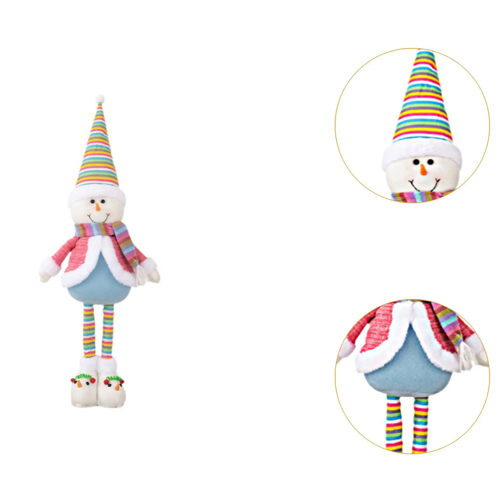Stretchable Christmas Doll Home Decor Cute Kids Gift Christmas Figure Decoration for Festival Office Bedroom Shopping Mall Table
