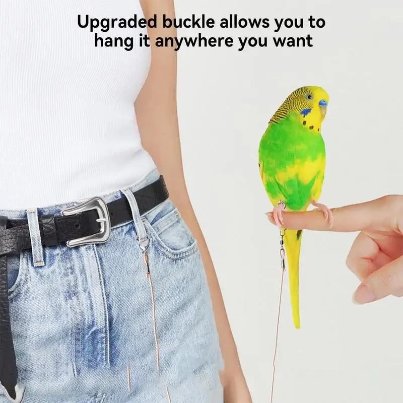 Correa de entrenamiento volador para loros y pájaros, cuerda antivuelo para pies, tamaño Chainsize, anillo de 6 pies, suministros para aves al aire libre - imagen 5