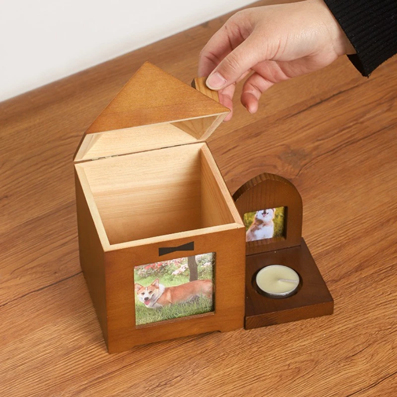 Urna de madera para mascotas, caja de cenizas conmemorativa para cachorros, gatos, gatitos, perros, urnas para cenizas, gatitos, perros, gatos, mascotas, productos de accesorios para cementerio funerario - imagen 2