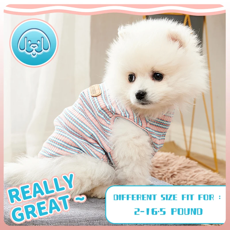 Ropa de verano para mascotas, Chaleco de punto para perros pequeños, camiseta transpirable para cachorros, vestido lindo de moda para gatos - imagen 5