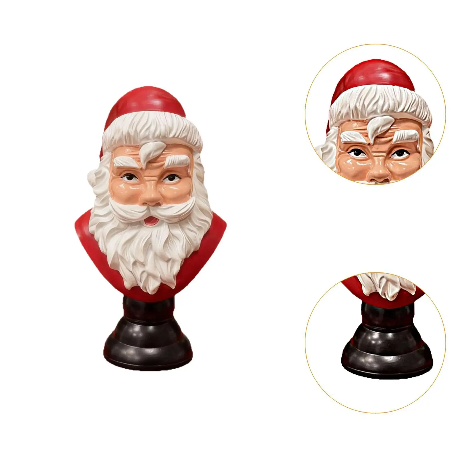 Estatuilla de Papá Noel, estatua de medio cuerpo de resina, adorno navideño, decoración navideña para el hogar, sala de estar, centro de mesa - imagen 4