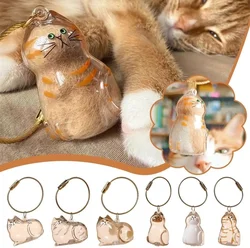 Abalorio de pelo de gato con cápsula de resina - recuerdo y llavero