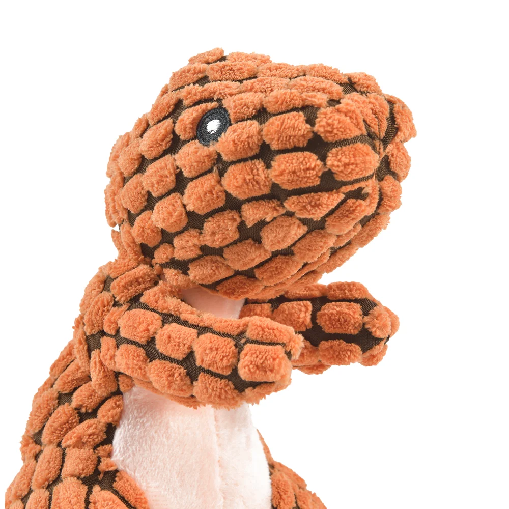 Juguetes de dinosaurio de peluche chirriantes para perros, juguetes interactivos para masticar para perros, relleno de felpa, suministros para mascotas, juguetes molares para masticar perros pequeños - imagen 5