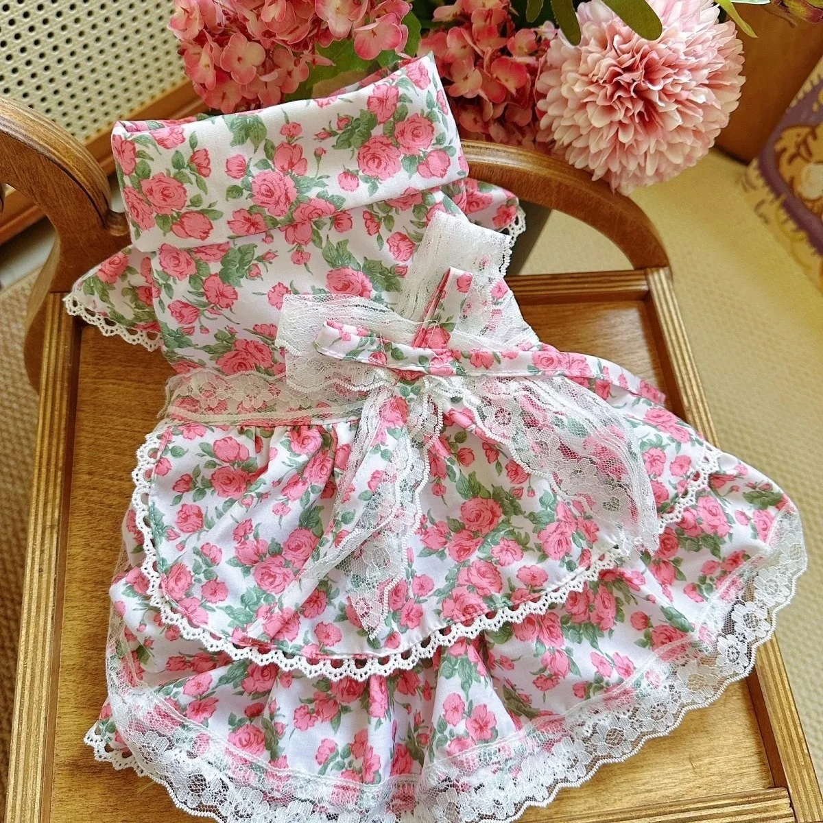 Vestido para perro pequeño, vestido de princesa con estampado Floral francés, moda Primavera Verano, traje para Bichon Frise, Chihuahua, Yorkie, ropa para cachorros