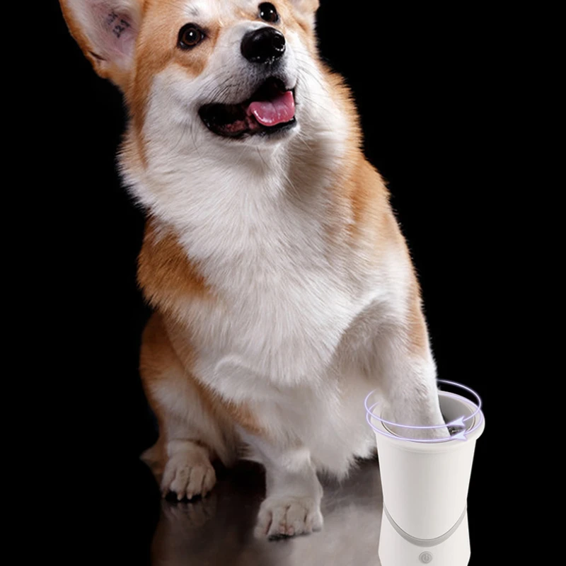 Lavadora de pies automática con carga eléctrica USB para mascotas, accesorios de limpieza de patas de perros y gatos inteligentes, productos de lavado de pies para mascotas, taza de Gel de sílice - imagen 3