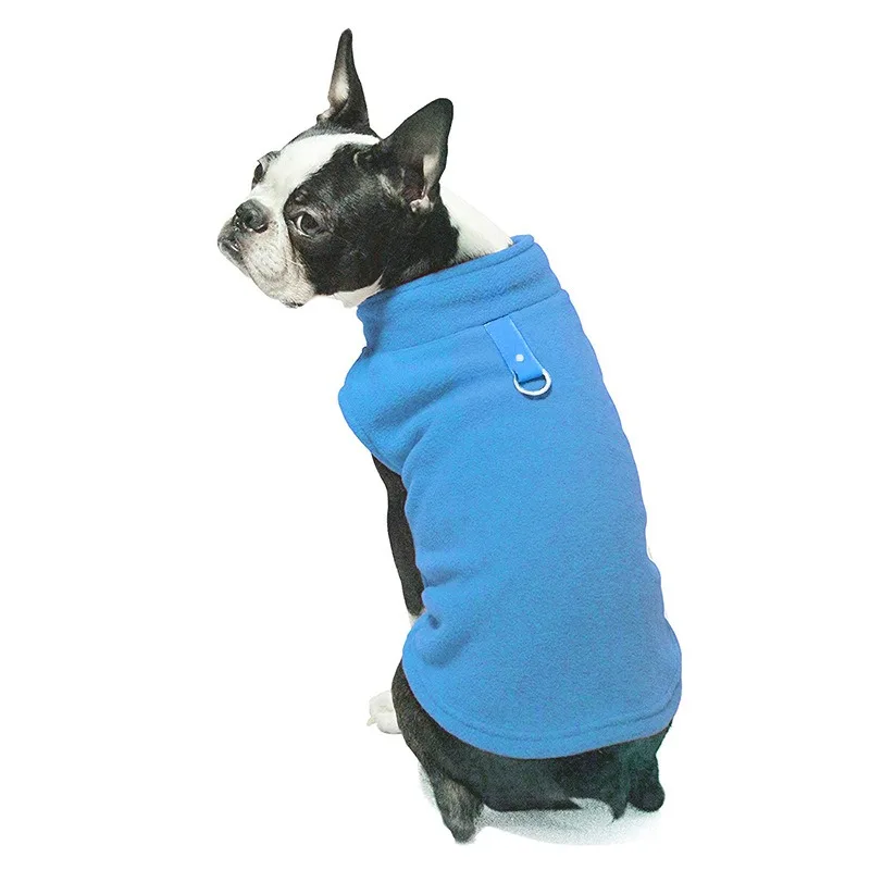 Ropa cálida de lana para perros, chaqueta para perros, chaleco con anillo en D para perros pequeños y gatos, disfraces de Bulldog Francés, abrigo para Chihuahua - imagen 2