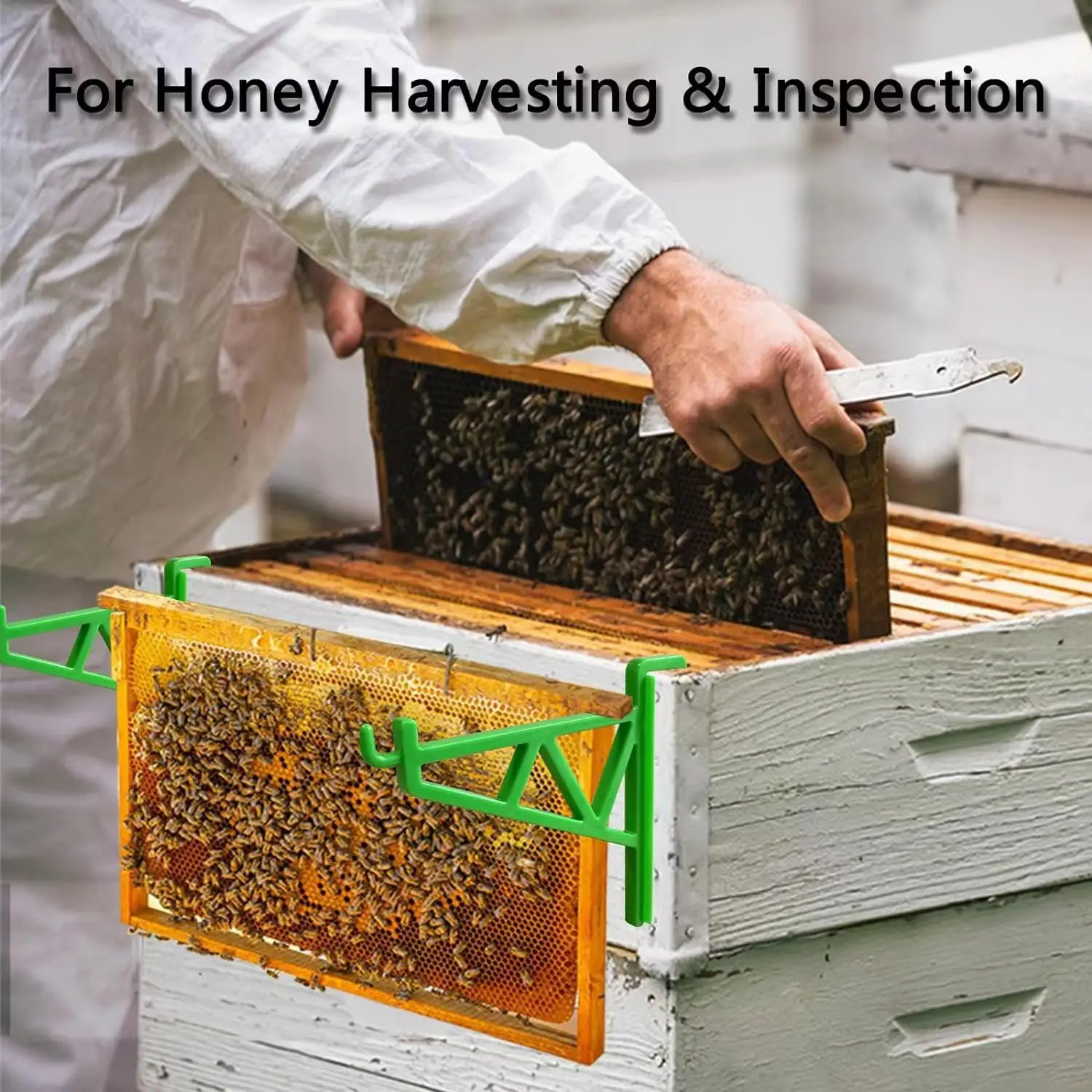 Soporte de marco de colmena de plástico resistente, marco de agarre de apicultura, soporte de colmena de abeja, soporte de estante, suministros de apicultura, 2 uds. - imagen 2