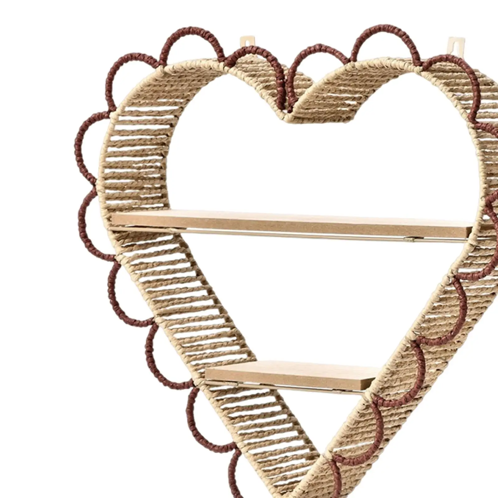 Estante de pared con forma de corazón, almacenamiento de baratijas rústico multifunción moderno, organizador de 2 capas para baño, tocador, sala de estar, decoración del hogar