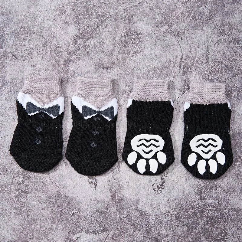 Calcetines antideslizantes y silenciosos para perros, medias navideñas, calentadores de piernas para cachorros, perros pequeños, Teddy Bichon, producto cálido para mascotas - imagen 5