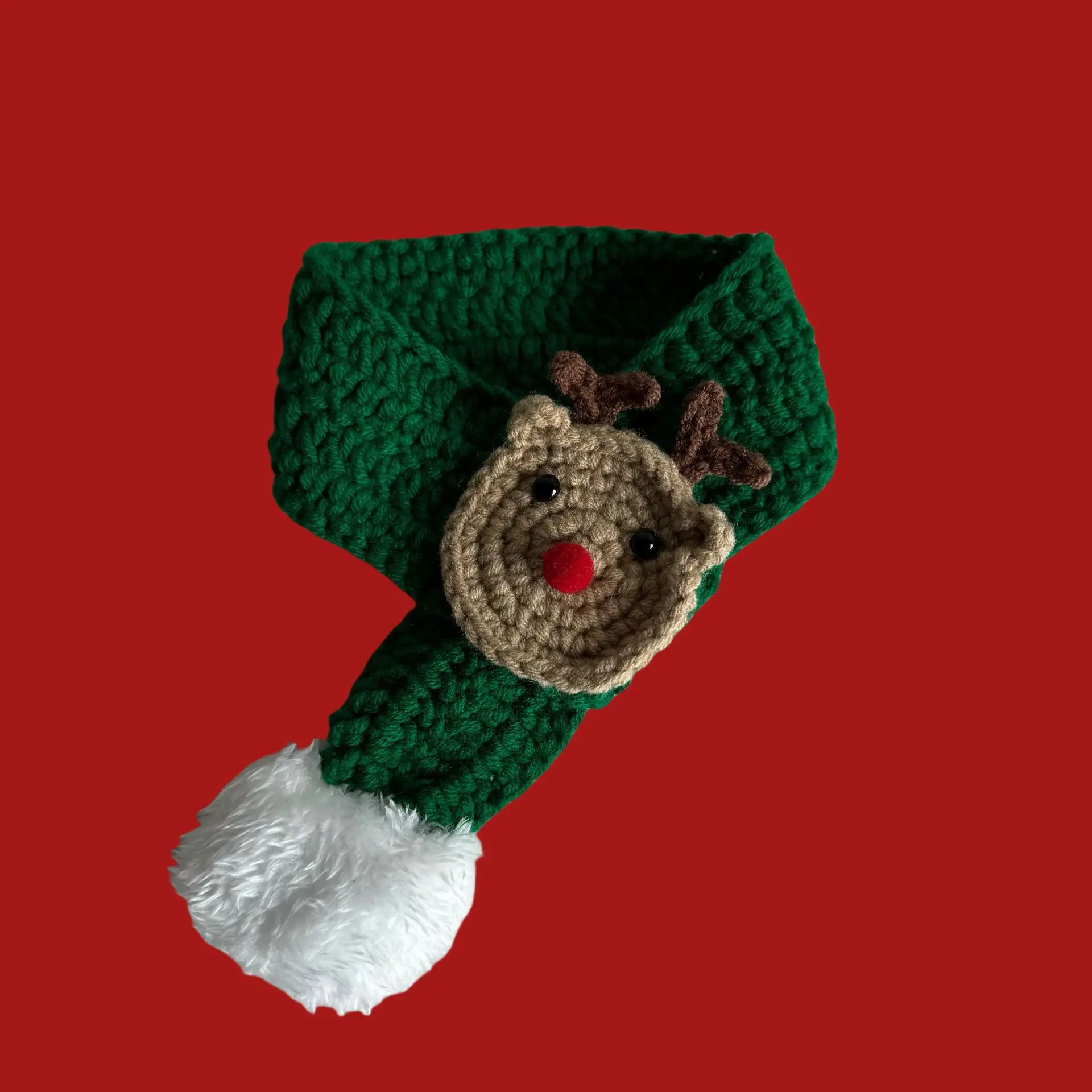 Collar navideño para mascotas, babero, accesorios para perros, sombrero tejido, decoración hecha a mano, bufanda para mascotas, accesorios para perros pequeños - imagen 2