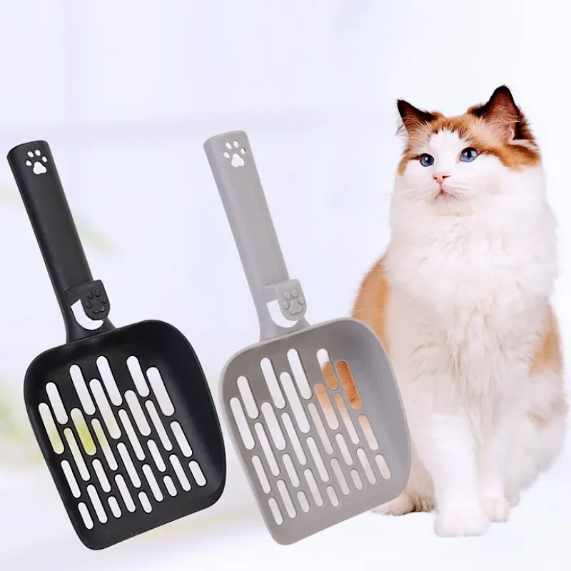 Cuchara de arena para gatos, pala de arena de plástico para gatos, cucharas con mango largo para limpieza de inodoro, cuchara de arena colgante para gatos, suministros para mascotas - imagen 5
