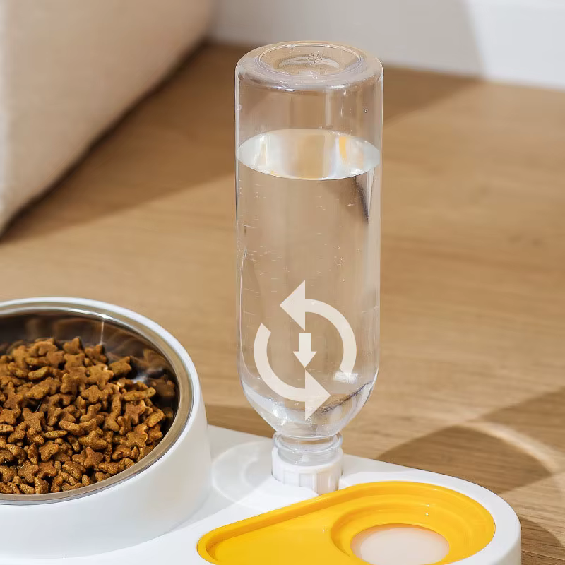 Comedero doble antideslizante con bebedero automático para perro y gato - imagen 2